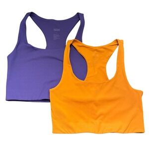 Girlfriend Collective‎ Paloma Small Sports Bra Crop Lot Purple Orange Racerback